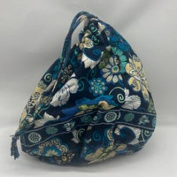 Vera Bradley Blue Floral Print Ditty Bag with plastic lining - Picture 2 of 3